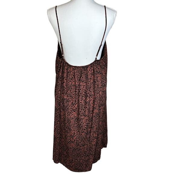 GB Lounge Dress With Topper Set Size XL Brown Black Animal Rayon Loungewear - Picture 6 of 16
